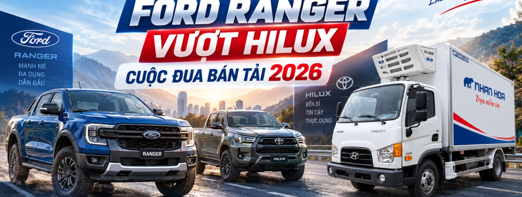 Ford Ranger lại vượt mặt Hilux: Cuộc đua bán tải 2026 nói lên điều gì về nhu cầu xe tải nhẹ? Ford Ranger lại vượt mặt Hilux: Cuộc đua bán tải 2026 nói lên điều gì về nhu cầu xe tải nhẹ?